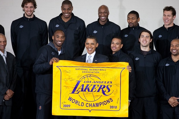 NBA Champion, Los Angeles Lakers, President Obama, 2010