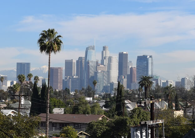 Downtown Los Angeles Skyline as Seen From First AME Church, 2019